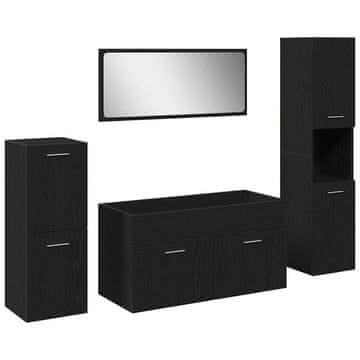 Vidaxl Set kopalniškega pohištva 4 pcs Črna Orehovina 30 x 30 x 130 cm