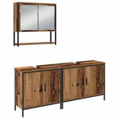 Vidaxl Komplet pohištva za kopalnico 3 pcs Rjava 80 x 30 x 44 cm