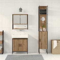 Vidaxl Komplet pohištva za kopalnico 3 pcs Rjava 33 x 33 x 185.5 cm