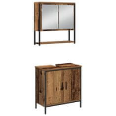 Vidaxl Komplet pohištva za kopalnico 4 pcs Rjava 33 x 33 x 185.5 cm