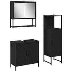 Vidaxl Komplet pohištva za kopalnico 3 pcs Črna 33 x 33 x 102,5 cm