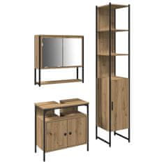 Vidaxl Komplet pohištva za kopalnico s polico 3 pcs artisan hrast