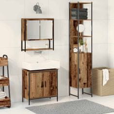 Vidaxl Komplet pohištva za kopalnico 3 pcs Rjava 33 x 33 x 185.5 cm