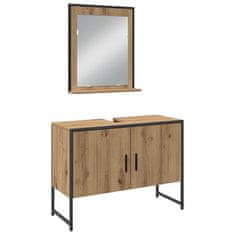 Vidaxl Komplet pohištva za kopalnico 4 pcs Rjava 33 x 33 x 185.5 cm