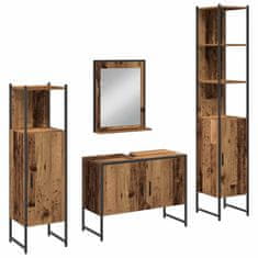Vidaxl Komplet pohištva za kopalnico 4 pcs Rjava 33 x 33 x 185.5 cm