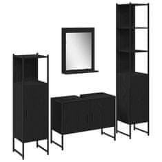 Vidaxl Komplet pohištva za kopalnico 4 pcs Črna 33 x 33 x 185.5 cm