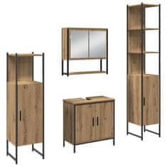 Vidaxl Komplet pohištva za kopalnico 4 pcs Rjava 33 x 33 x 185.5 cm