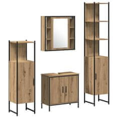 Vidaxl Komplet pohištva za kopalnico 4 pcs Rjava 33 x 33 x 185.5 cm
