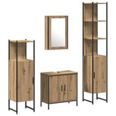 Vidaxl Komplet pohištva za kopalnico 4 pcs Rjava 33 x 33 x 185.5 cm