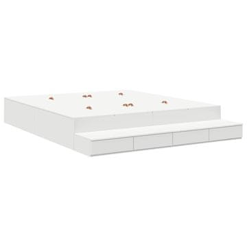 Vidaxl Postelja z dodatnim prostorom za shranjevanje Bela 200 cm