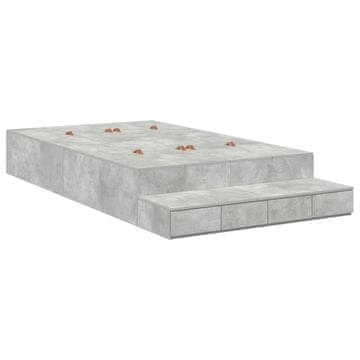 Vidaxl Postelja z dodatnim prostorom za shranjevanje Betonsko siva