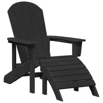Vidaxl Stol Adirondack Črna 82 x 74 x 92 cm HDPE