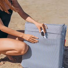 Smania Zložljiv oblazinjen plažni naslon BECHAIR - Modra | Zložljiv plažni ležalnik | Zložljiva blazina za plažo