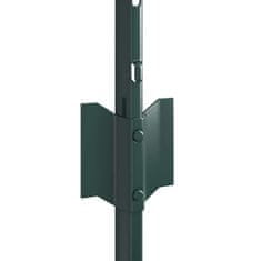 Vidaxl Ograjni stebri 11 pcs Zelena 40 cm Jeklo
