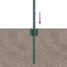 Vidaxl Ograjni stebri 11 pcs Zelena 40 cm Jeklo