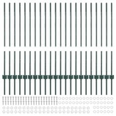 Vidaxl Ograjni stebri 22 pcs Zelena 140 cm Jeklo