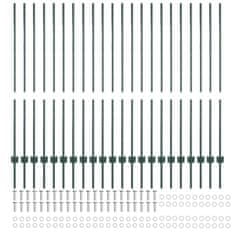 Vidaxl Ograjni stebri 22 pcs Zelena 180 cm Jeklo