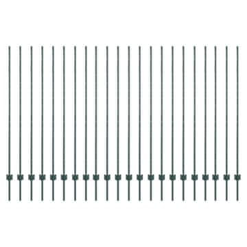Vidaxl Steber ograje. 22 pcs Zelena 200 cm Jeklo