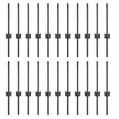 Vidaxl Ograjni stebri 22 pcs Siva 80 cm Jeklo