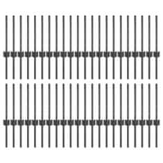Vidaxl Ograjni stebri 44 pcs Siva 80 cm Jeklo
