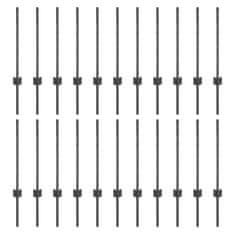 Vidaxl Ograjni stebri 22 pcs Siva 100 cm Jeklo