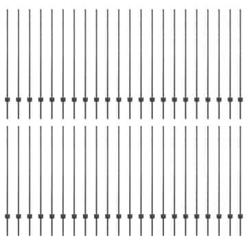 Vidaxl Ograjni stebri 88 pcs Siva 180 cm Jeklo