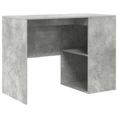 Vidaxl Miza s polico Betonsko siva 102 x 50 x 75 cm Konstruiran les