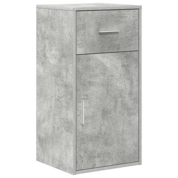 Vidaxl Strani šal s predalom Betonsko siva 38 x 34 x 75 cm