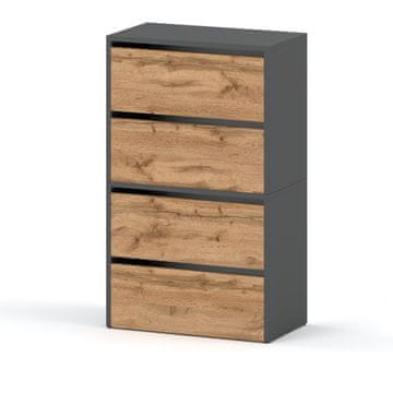 shumee Omarica za čevlje HIT siva mat hrast Wotan 100 CM