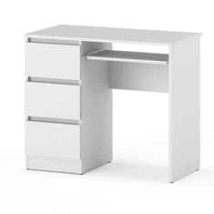 shumee Bela računalniška miza s 3 predali, 90 CM šolsko igralno pohištvo