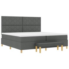 Vidaxl Postelja z vzmetnico z vzmetnico Temno siva 200 x 200 cm blago