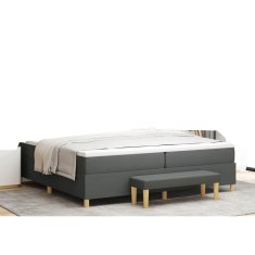 Vidaxl Postelja z vzmetnico z vzmetnico Temno siva 200 x 200 cm blago