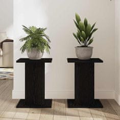 Vidaxl Stojalo za rastline 2 pcs Črni hrast 30 x 30 x 40 cm