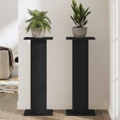 Vidaxl Stojalo za rastline 2 pcs Črni hrast 30 x 30 x 80 cm