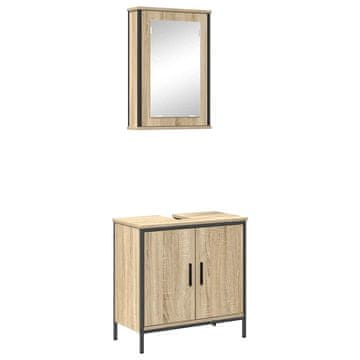 Vidaxl Komplet pohištva za kopalnico 2 pcs Rjava 60 x 30 x 60 cm