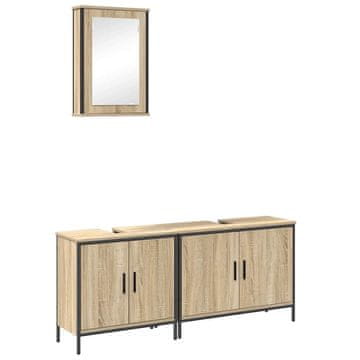 Vidaxl Komplet pohištva za kopalnico 3 pcs Rjava 60 x 30 x 60 cm