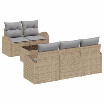 Vidaxl Vrtna sedežna garnitura Bež 55 x 55 x 37 cm poli ratan