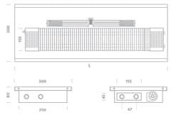 shumee Talni električni kanalni radiatorski grelec višine 80 mm in dolžine 80 cm