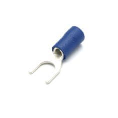 shumee 100 x 6,4 mm modri konektorji za stiskanje kablov, viličasti konektorji