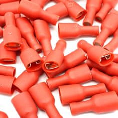 shumee 100 x 6,3 x 0,8 mm rdeči, popolnoma izolirani ženski ločilni priključki