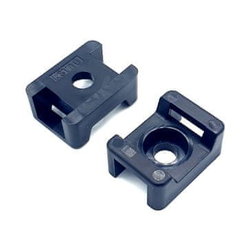 shumee 100 x Držala za kabelske vezice za največ 9 mm vezice, črne barve, 21 x 16 mm