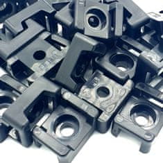 shumee 100 x Držala za kabelske vezice za največ 12 mm vezice, črne barve, 40 x 18 mm