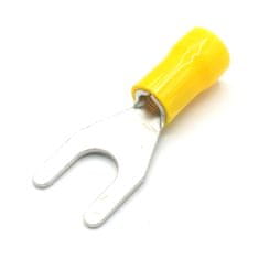 shumee 100 x 6,4 mm rumeni konektorji za stiskanje kablov, viličasti konektorji