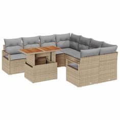 Vidaxl Komplet za jedilnico v vrtu 9 pcs Bež in siva 100 x 55 x 73 cm