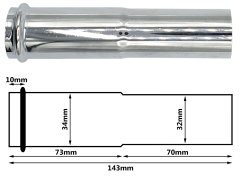 Tycner Kromirana cev z eno vtičnico za sifon 32 mm