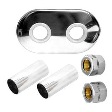 shumee Komplet za maskiranje za 15 mm črne bakrene cevi (rozeta, tulec, priključki)