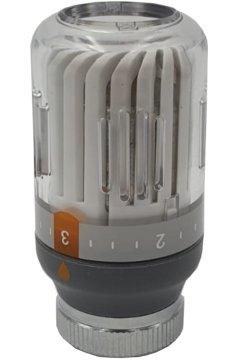 shumee Bela/siva glava termostatskega ventila za radiator M30x1,5, kristalna barva, temperatura 8-30 °C