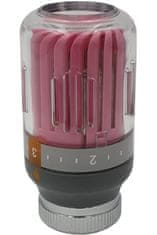 shumee Roza/siva glava termostatskega ventila za radiator M30x1,5, kristalna barva, temperatura 8-30 °C