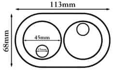 Tycner Dvojna kromirana PVC rozeta 15 mm