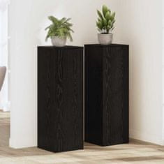 Vidaxl Stojalo za rastline 2 pcs Črni hrast 33 x 33 x 100 cm